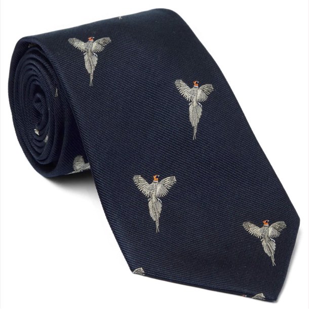 PURDEY SLIPS FLYING PHEASANTS NAVY