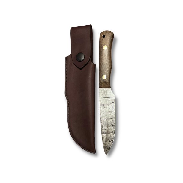 PURDEY DAMASCUS HUNTING KNIV, WALNUT