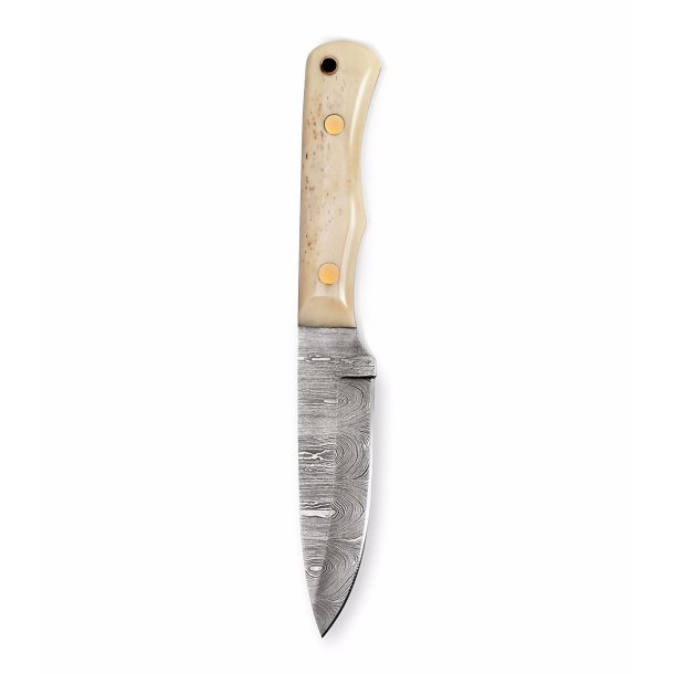 PURDEY DAMASCUS HUNTING KNIV, CAMEL BONE