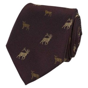 PORTIA SILK SLIPS MED KRONHJORT, WINE RED