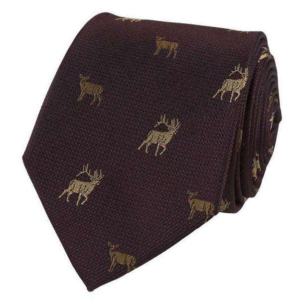 PORTIA SILK SLIPS MED KRONHJORT, WINE RED