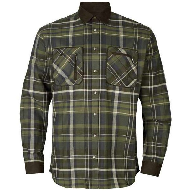 H�RKILA PAJALA SKJORTE, OLIVE CHECK