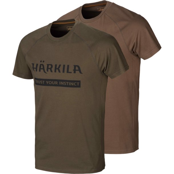 HRKILA T-SHIRT 2 PACK ANTIQUE SAND/DARK OLIVE