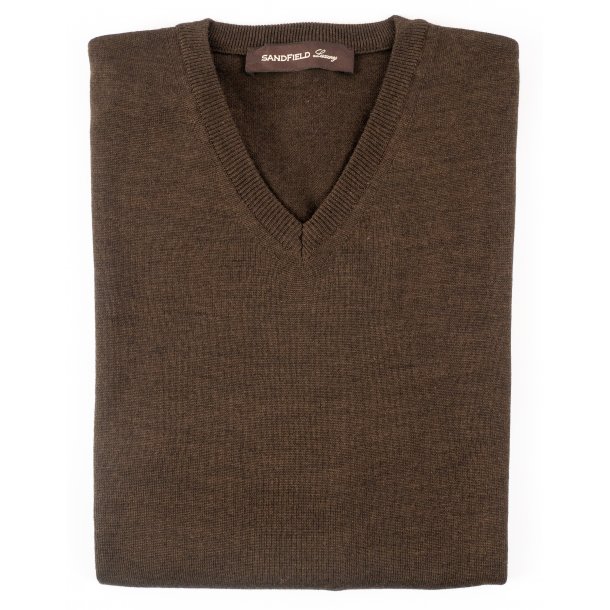 SANDFIELD WHITBY V-NECK, BRUN