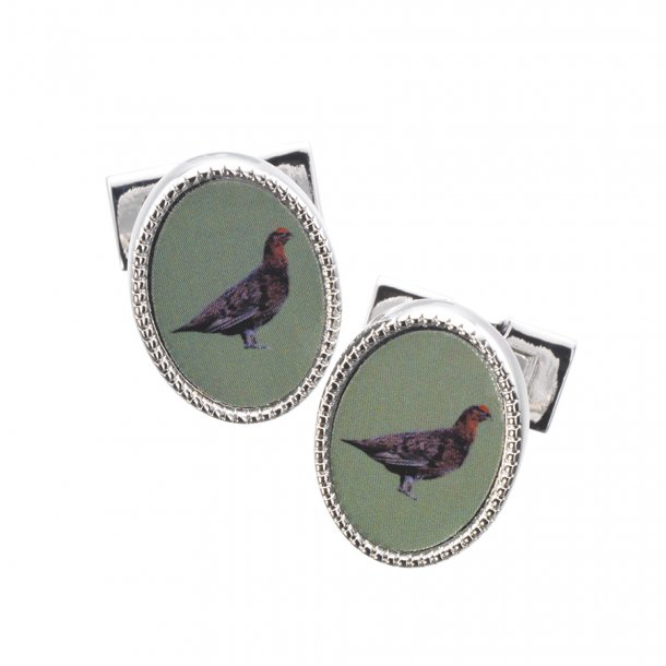 LAKSEN ENAMEL GROUSE CUFFLINKS