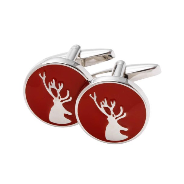 LAKSEN DEER CUFFLINKS, BLOOD ORANGE