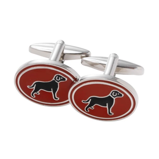 LAKSEN DOG CUFFLINKS, BLOOD ORANGE