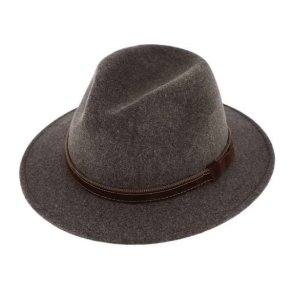 FIEBIG WOOL FILT HAT MED REVARMERE, BROWN