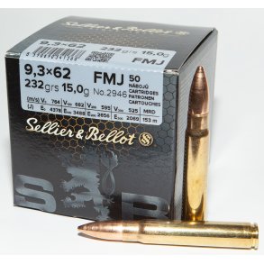 SELLIER & BELLOT 9,3X62 FMJ 15G.