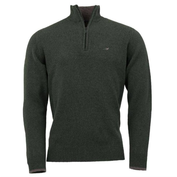 LAKSEN BROMPTON ZIP NECK BLUSE, LODEN
