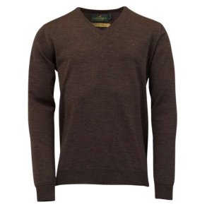 LAKSEN SUSSEX V-NECK BLUSE, BROWNIE