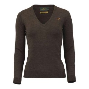 LAKSEN CAMILLA V-NECK BLUSE LADY, BROWNIE