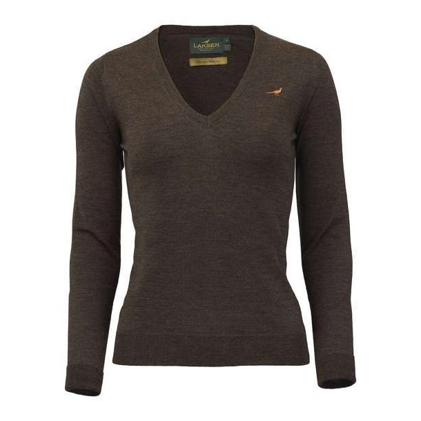 LAKSEN CAMILLA V-NECK BLUSE LADY, BROWNIE