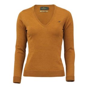 LAKSEN CAMILLA V-NECK BLUSE LADY, MUSTARD