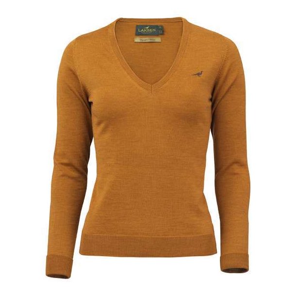 LAKSEN CAMILLA V-NECK BLUSE LADY, MUSTARD