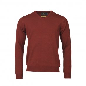 LAKSEN SUSSEX V-NECK GRAPE, R�D