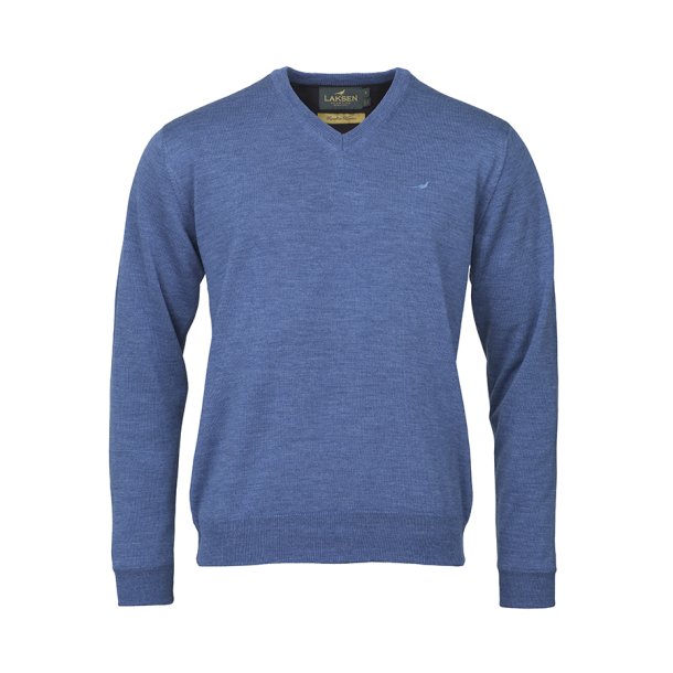LAKSEN GRANTHAM WINDSTOPPER V-NECK , DENIM