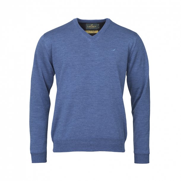 LAKSEN GRANTHAM WINDSTOPPER V-NECK , DENIM