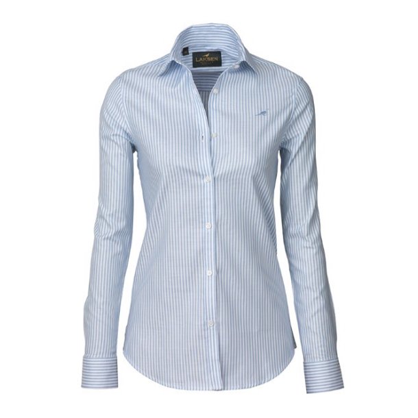 LAKSEN ETON SKJORTE LADY, STRIPES/SKY BLUE