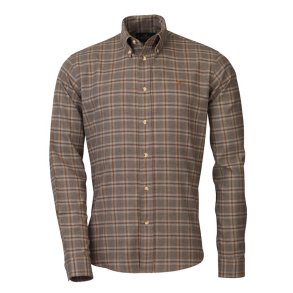 LAKSEN ESSEX CHECK COTTON WOOL SKJORTE, OLIVE