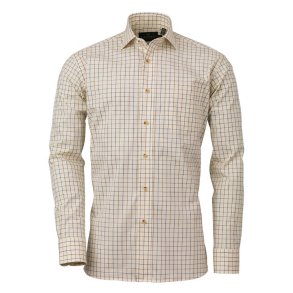 LAKSEN NICK SPORTING STRETCH SKJORTE BRUN/BL�