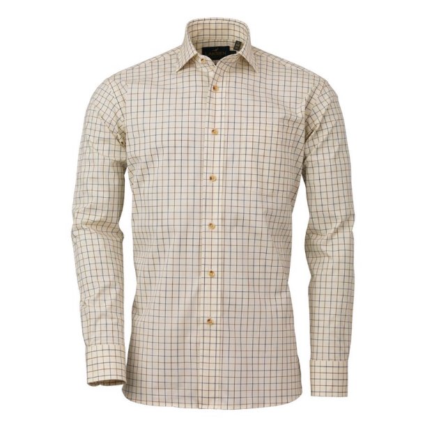 LAKSEN NICK SPORTING STRETCH SKJORTE BRUN/BL�