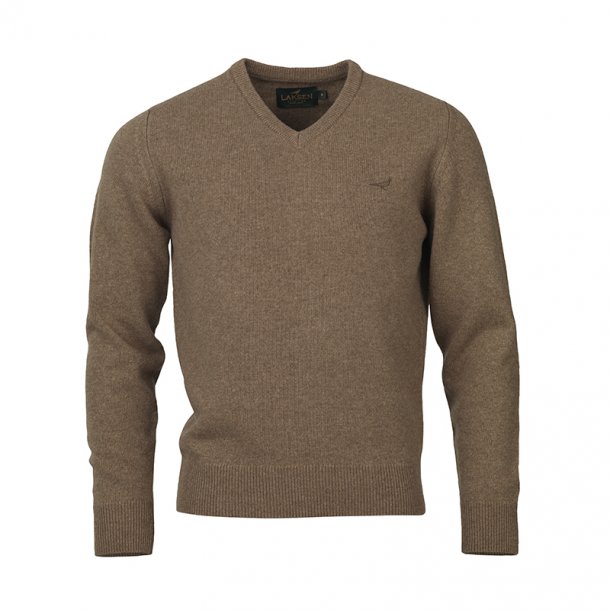 LAKSEN JOHNSTON LAMB V-NECK, CAMEL