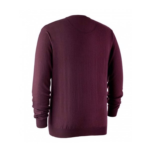 DEERHUNTER KINGSTON STRIKTR�JE V-HALS,  BURGUNDY