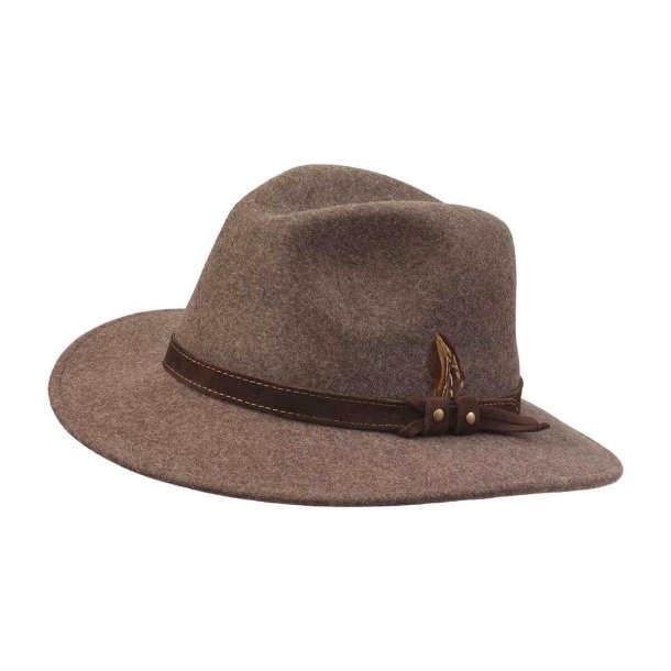 LAKSEN COUNTRY FEDORA FINE FILT HAT, BROWN