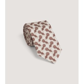 PURDEY BARREL BLOSSOM TIE, TAUPE