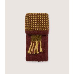 PURDEY PENTIRE CROSS KNIT SOCKS-GARTER, CHESTNUT