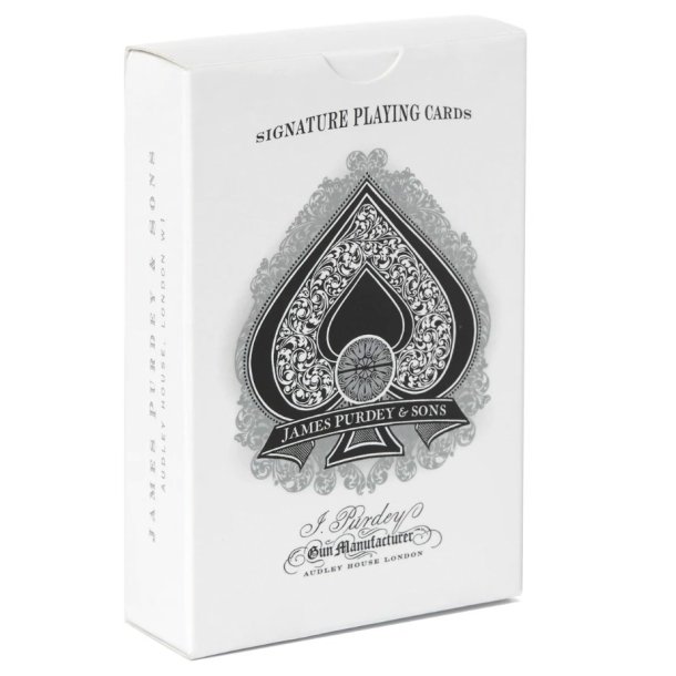 PURDEY ENGRAVING PLAYING CARDS, SILVER