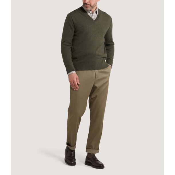 PURDEY ENSAY OUTDOOR V-NECK SWEATER, LODEN