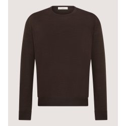 PURDEY LIGHTWEIGHT MERINO C-NECK, CHOCOLATE