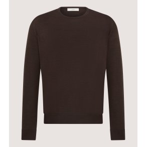 PURDEY LIGHTWEIGHT MERINO C-NECK, CHOCOLATE