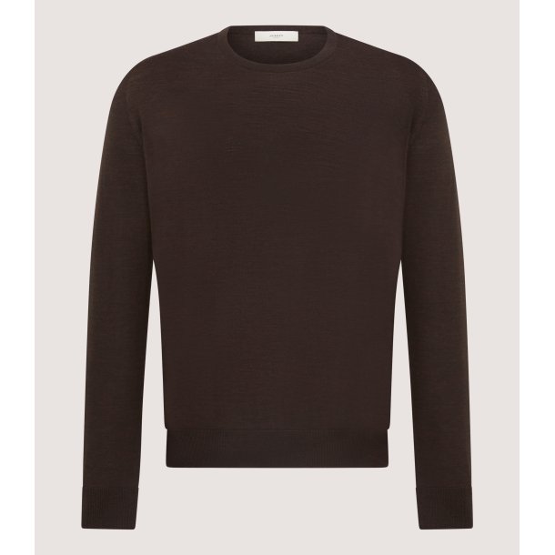 PURDEY LIGHTWEIGHT MERINO C-NECK, CHOCOLATE
