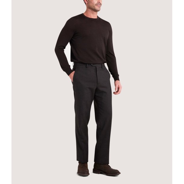 PURDEY LIGHTWEIGHT MERINO C-NECK, CHOCOLATE