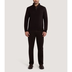 PURDEY HERTFORD WOOL SWEA. W/PATCH, BRUN