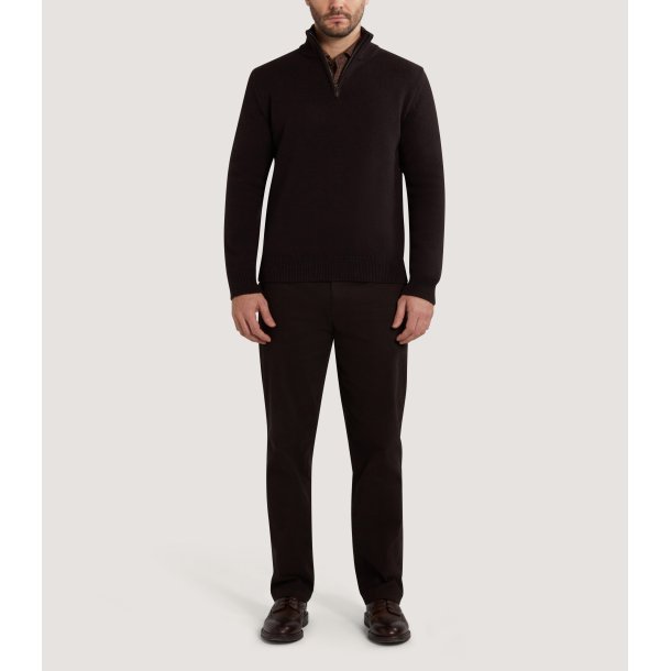PURDEY HERTFORD WOOL SWEA. W/PATCH, BRUN