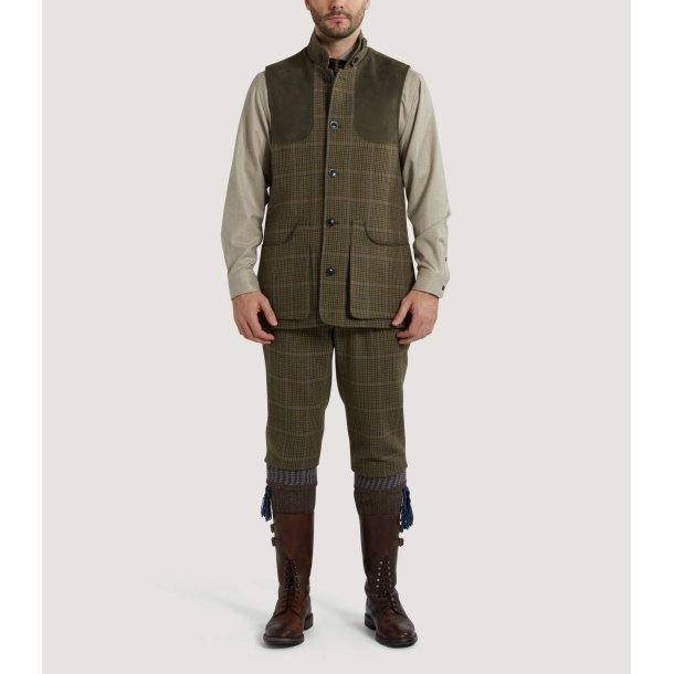 PURDEY HI-COLLAR TWEED SPORTING VEST, TOM