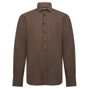 PURDEY FIT TWILL SKJORTE, WALNUT