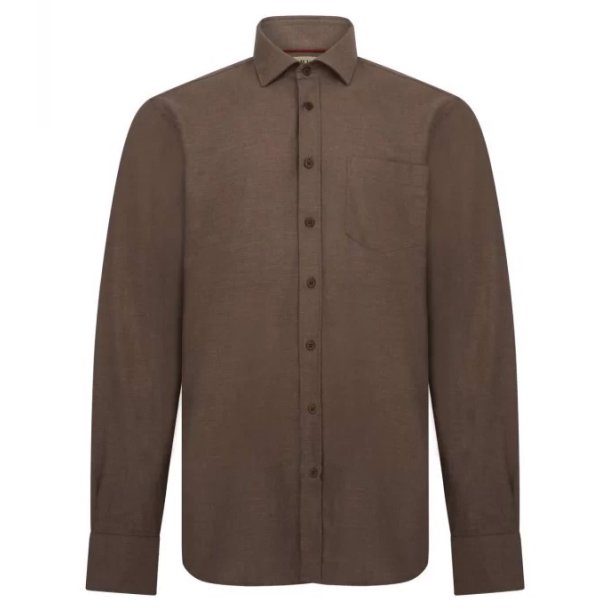 PURDEY FIT TWILL SKJORTE, WALNUT