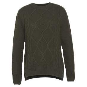 BARBOUR BURNE CREW SWEATHER LADY, OLIVE