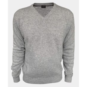 A NEW STORY TEAK SWEATER V-NECK, D.GREY