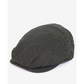 BARBOUR BARLOW FLAT CAP, OLIVE