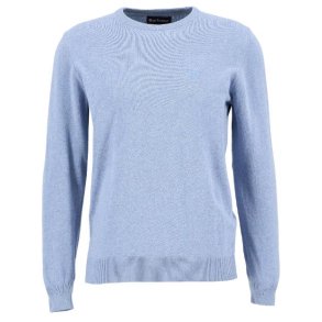 BARBOUR PIMA COTTON CREW NECK SWEATER, DARK CHAMBRAY