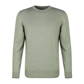 BARBOUR PIMA COTTON CREW NECK, AGAVE GREEN