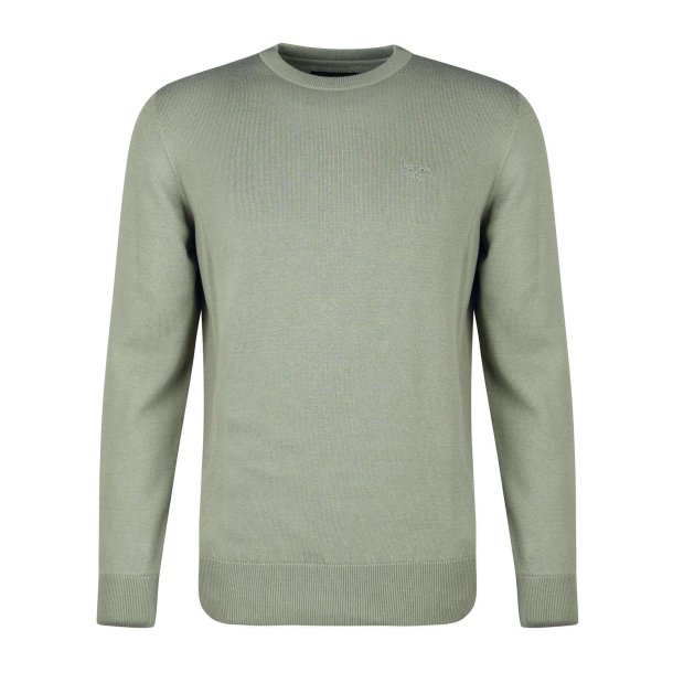 BARBOUR PIMA CREW NECK, AGAVE GREEN