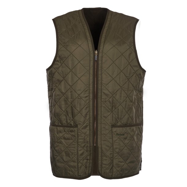 BARBOUR POLARQUILT FLEECE VEST/ZIP-IN LINER, OLIVE