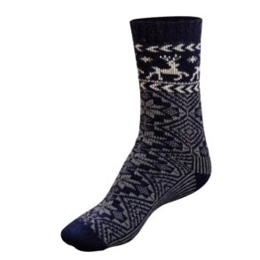 NH REINDEER WOOL SOCKS, NAVY/WHITE